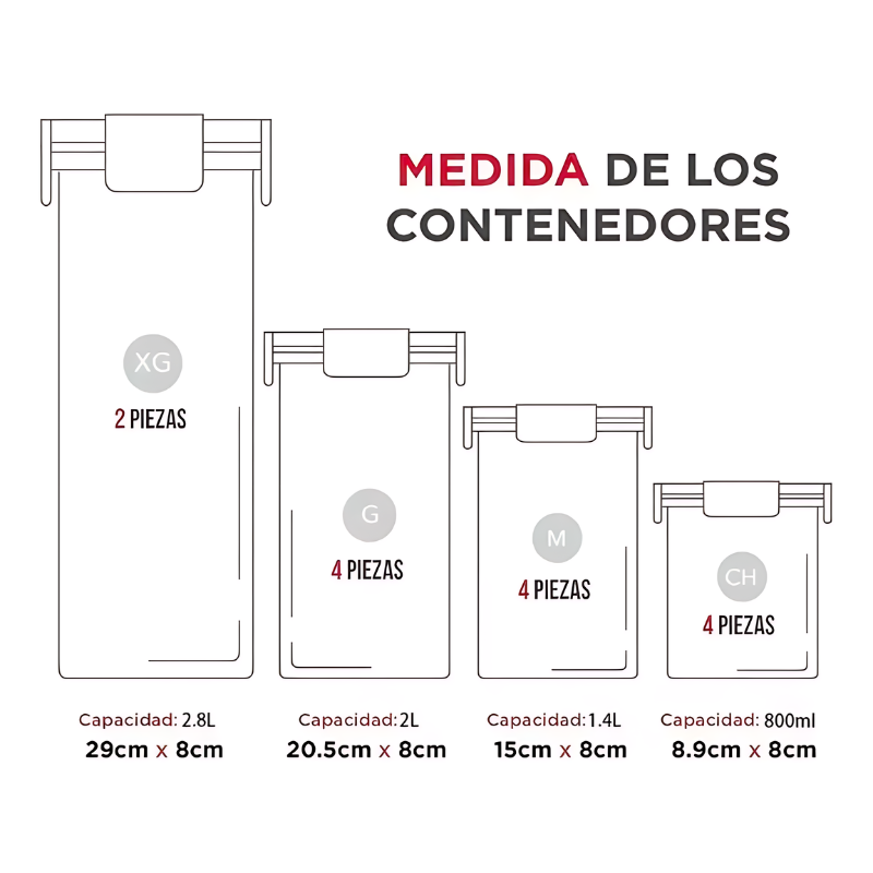 14 Tuppers Envases Herméticos